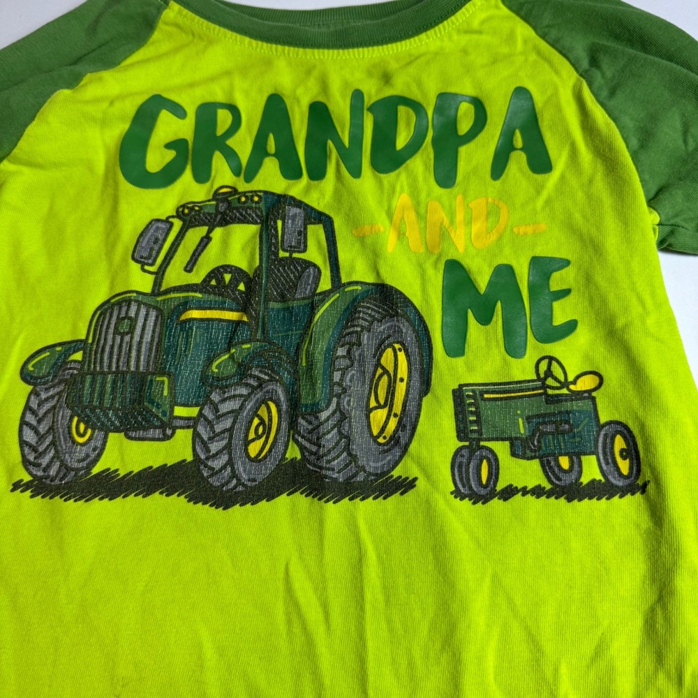 John Deere Kids Grandpa and Me Tractor Graphic Raglan Long Sleeve Shirt 4T